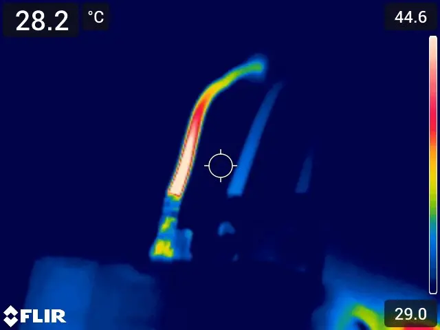 Termogram urządzenia technicznego podczas pracy
